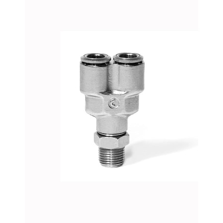 Camozzi "Y" Male Swivel With Coated Threads, 1/4" OD X 1/8" NPTF 6450 04-02